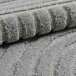 Hochflor Teppich, Skandinavischer Boho, Farbe Silber, Teppich für Wohnzimmer, Rücken aus Jute, Größe: 160 x 160 cm - Afbeelding 4