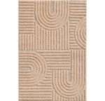 Hochflor Teppich, Skandinavischer Boho, Farbe Rosa, Teppich für Wohnzimmer, Rücken aus Jute, Größe: 120 x 170 cm