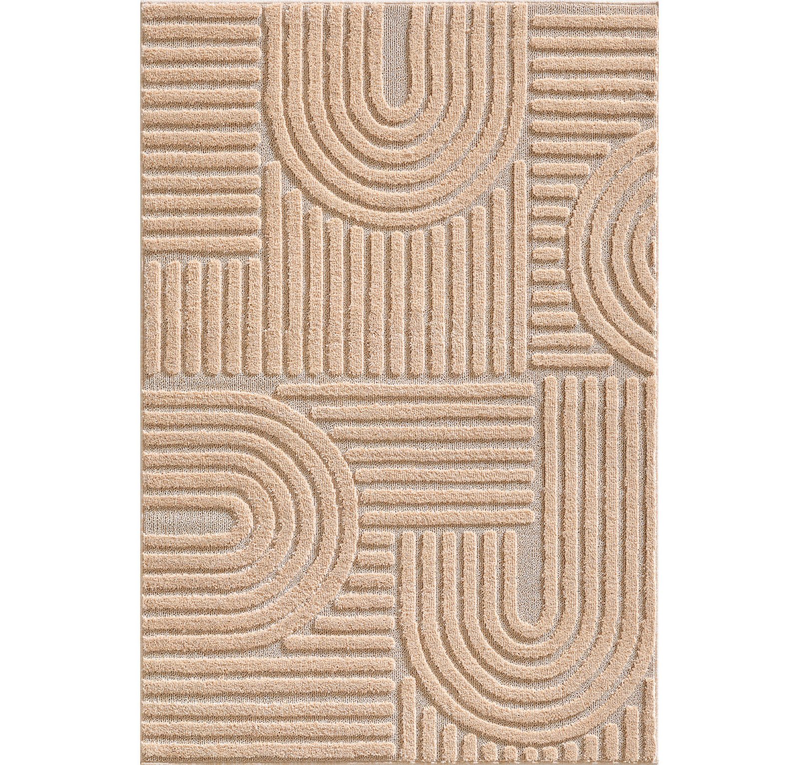 10770 Hochflor Teppich, Skandinavischer Boho, Farbe Rosa, Teppich für Wohnzimmer, Rücken aus Jute, Größe: 120 x 170 cm - Afbeelding 1