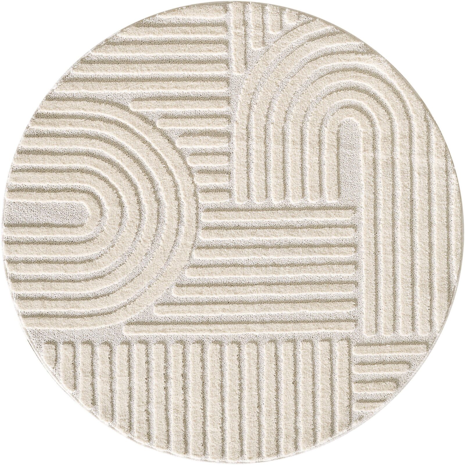 Art Kortpolig vloerkleed Scandinavische boho – Crème (1121)