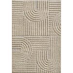 Hochflor Teppich, Skandinavischer Boho, Farbe Beige, Teppich für Wohnzimmer, Rücken aus Jute, Größe: 160 x 230 cm