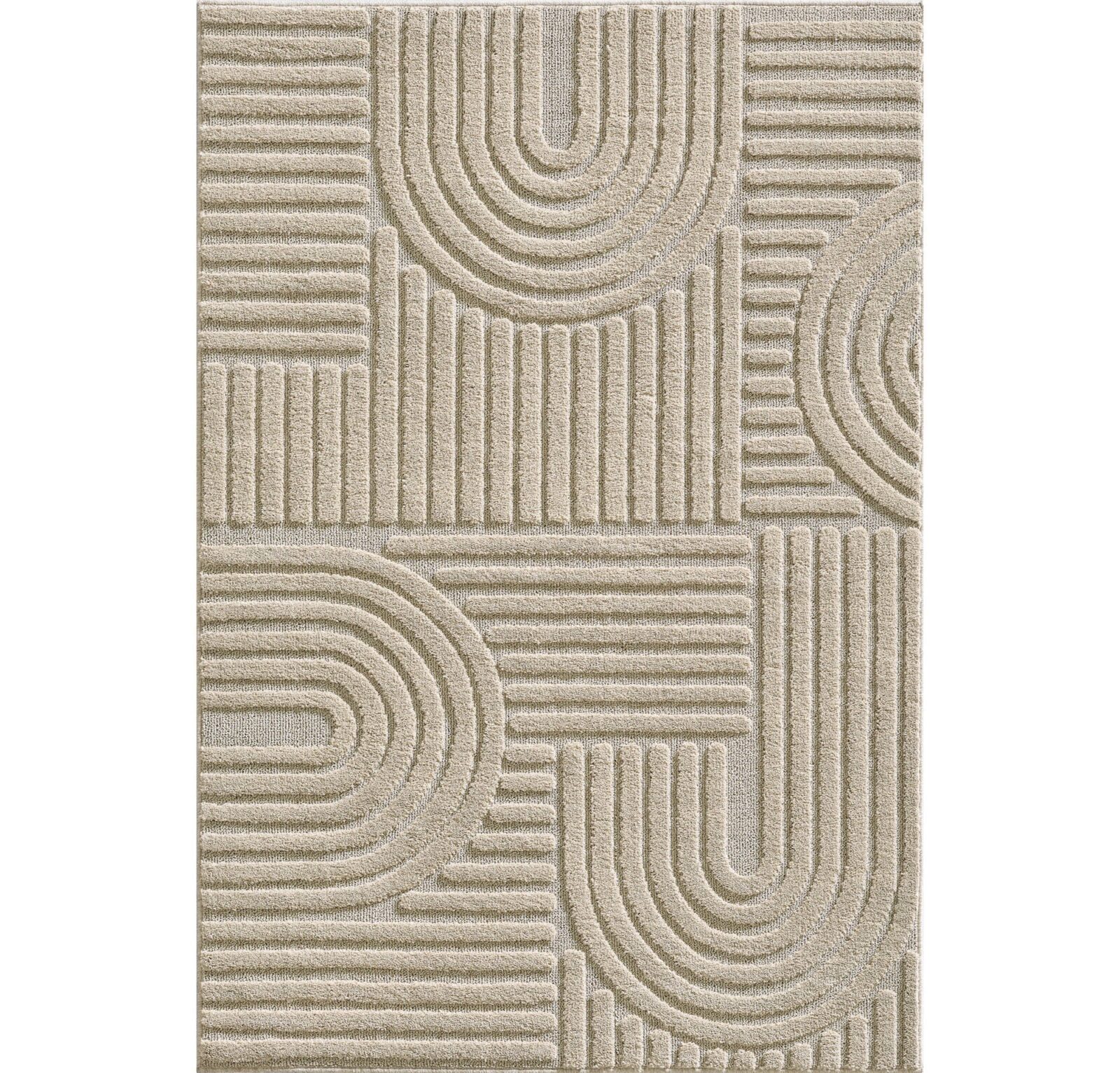 Art Kortpolig vloerkleed Scandinavische boho – Beige (1121)