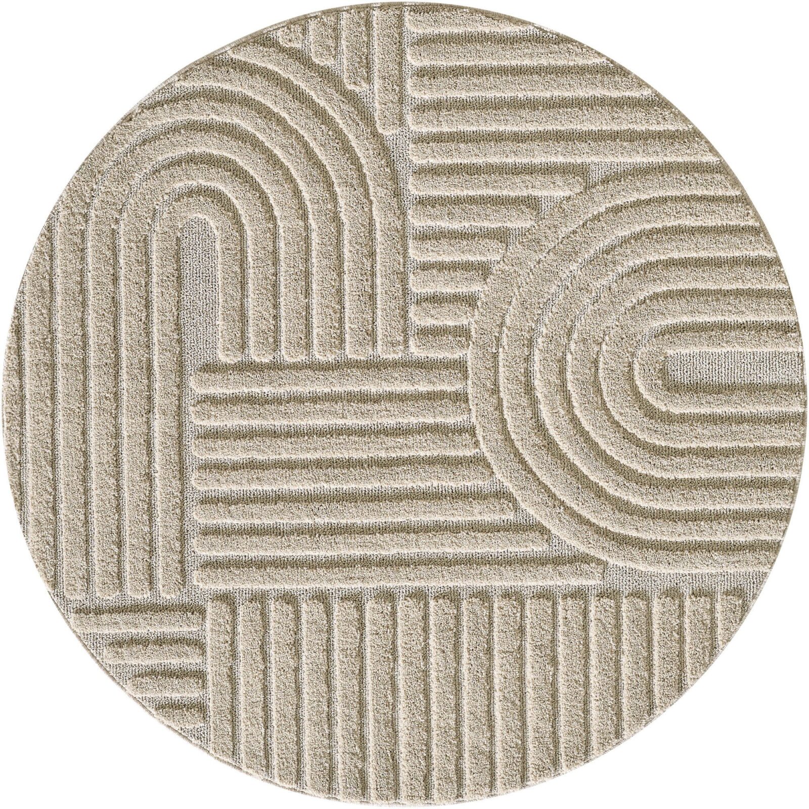 Art Kortpolig vloerkleed Scandinavische boho – Beige (1121)