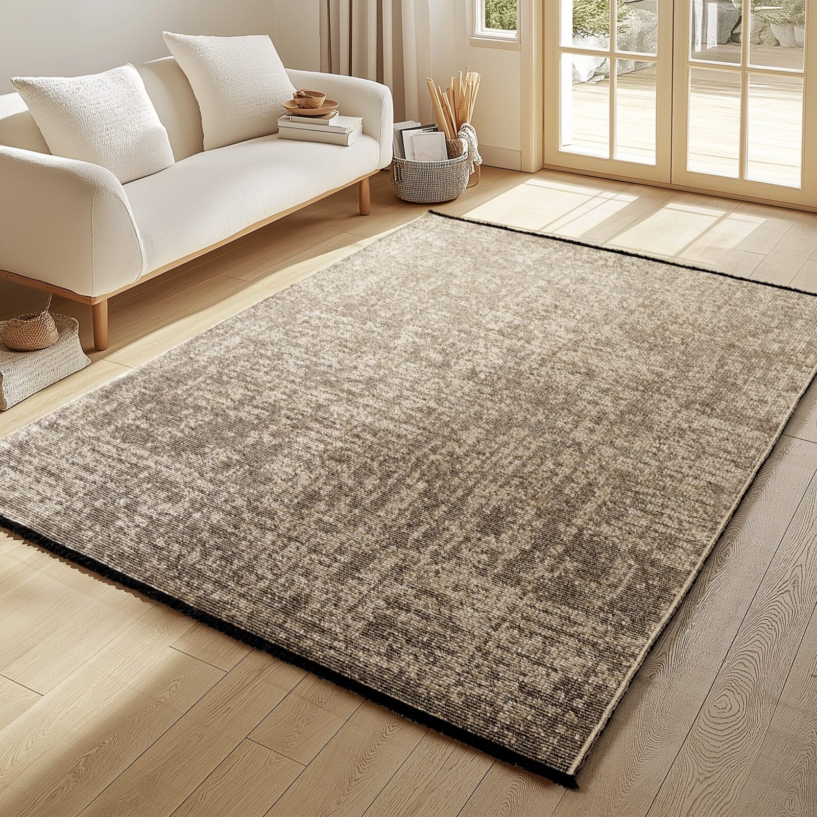 Space Kortpolig vloerkleed Effen – Beige (1900)