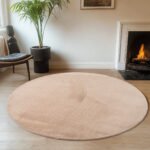 JOY Kortpolig tapijt 80 x 80 cm Beige - Afbeelding 2