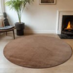 JOY Kortpolig tapijt 120 x 120 cm Mokka - Afbeelding 2