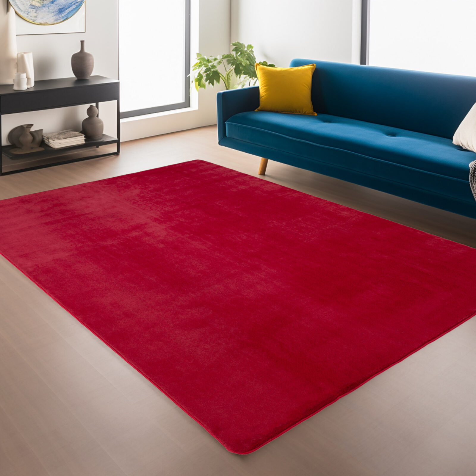 Joy Kortpolig vloerkleed Effen – Rood (1400)