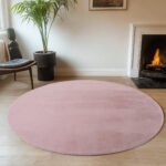 JOY Kortpolig tapijt 200 x 200 cm Roze - Afbeelding 2
