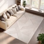 POMPEI Kortpolig tapijt 120 x 170 cm Crème - Afbeelding 2