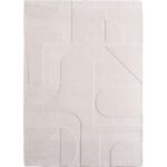 Skandinavischer Teppich, Boho Design, Einfarbig Creme 200x290 cm, Pflegeleicht & Weicher Deko Teppich, Waschbar Teppich 3D-Effekt, Groß Teppich für Wohnzimmer & Schlafzimmer