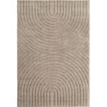 Hochflor Teppich, Skandinavischer Boho, Farbe Beige, Teppich für Wohnzimmer, Rücken aus Jute, Größe: 240 x 340 cm