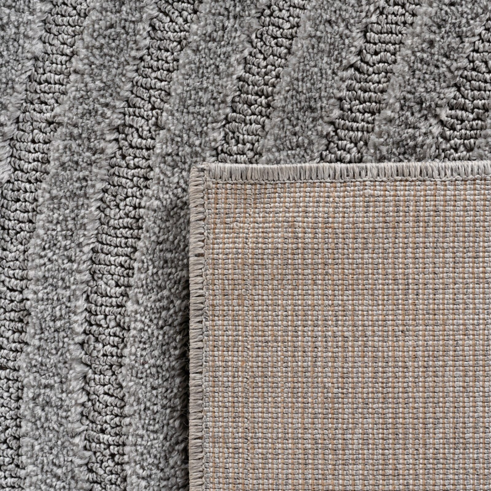 Art Kortpolig vloerkleed Scandinavische boho – Zilver (1122)