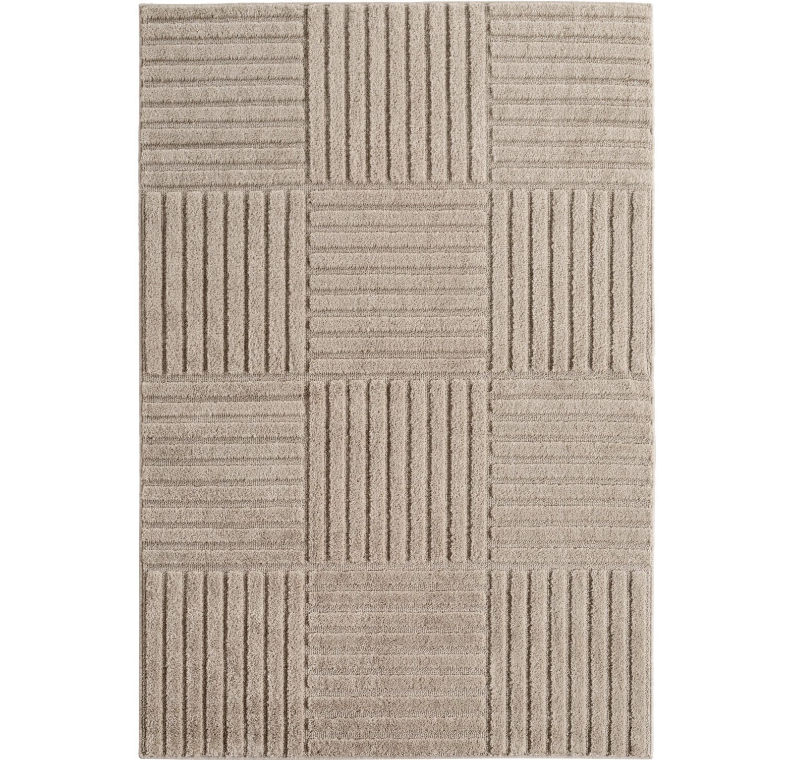 Art Kortpolig vloerkleed Scandinavische boho – Beige (1123)