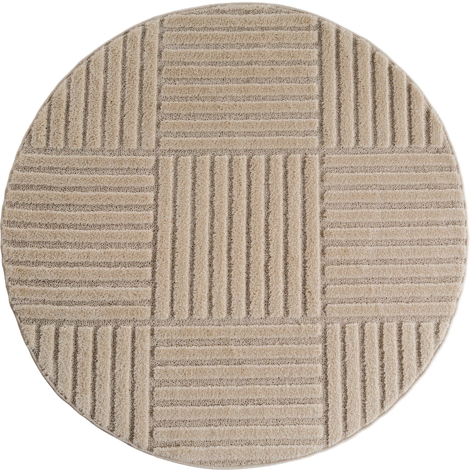 Art Kortpolig vloerkleed Scandinavische boho – Beige (1123)