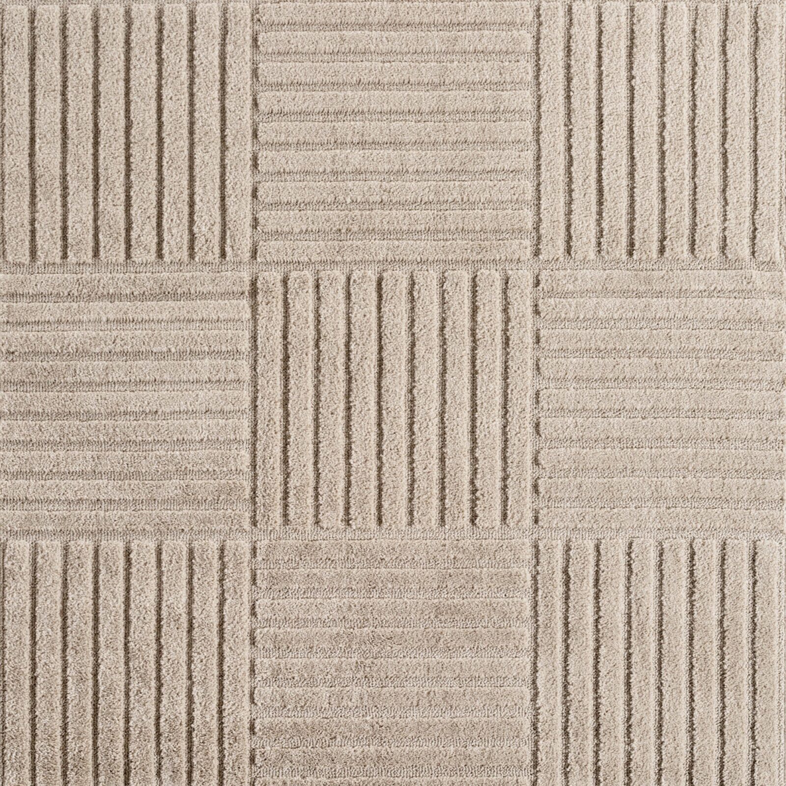 Art Kortpolig vloerkleed Scandinavische boho – Beige (1123)