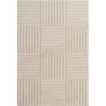 Hochflor Teppich, Skandinavischer Boho, Farbe Creme, Teppich für Wohnzimmer, Rücken aus Jute, Größe: 200 x 290 cm