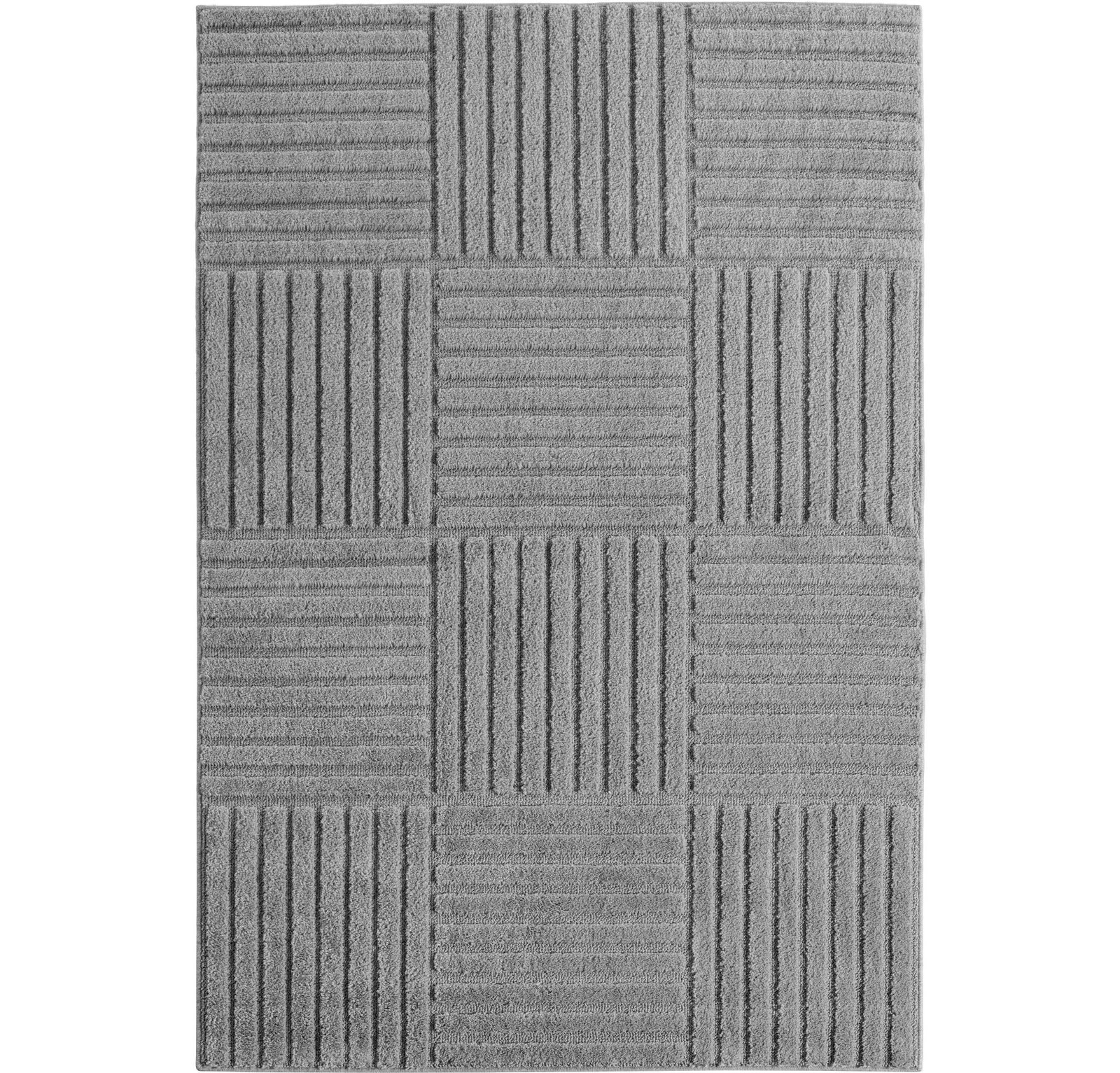 11786 Hochflor Teppich, Skandinavischer Boho, Farbe Silber, Teppich für Wohnzimmer, Rücken aus Jute, Größe: 200 x 290 cm - Afbeelding 1