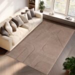 POMPEI Kortpolig tapijt 120 x 170 cm Beige - Afbeelding 2