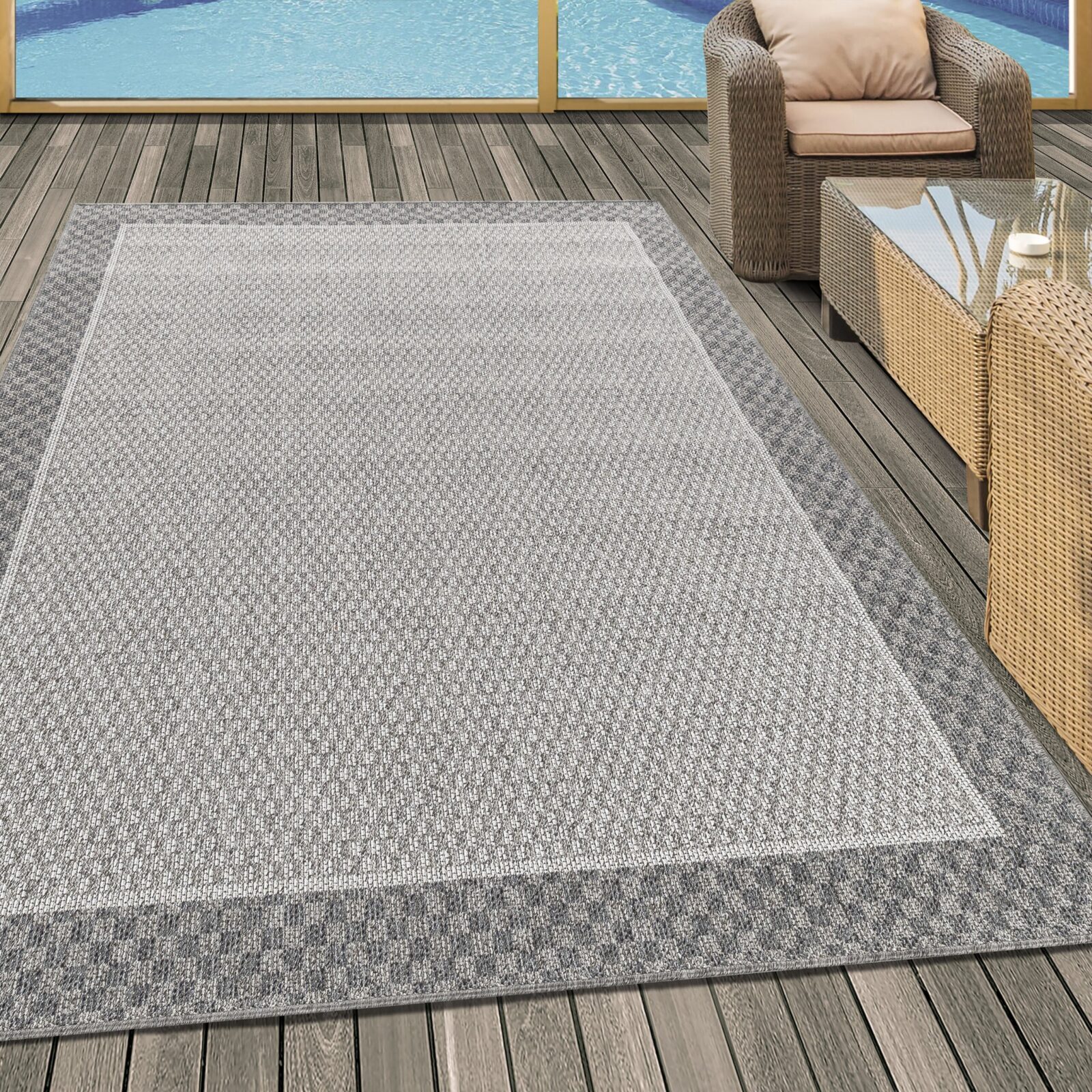 Aruba Buitenkleed Met rand – Crème (4905)