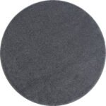 Kurzflor Teppich,  Unicolor - Einfarbig, Farbe Hellgrau, Teppich für Wohnzimmer, Rücken aus Filz, Größe: 200 cm Rund
