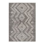 Kurzflor Teppich,  Berber-Design, Farbe Schwarz, Teppich für Wohnzimmer, Rücken aus Jute, Größe: 140 x 200 cm