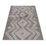 Kurzflor Teppich,  Berber-Design, Farbe Schwarz, Teppich für Wohnzimmer, Rücken aus Jute, Größe: 140 x 200 cm - Afbeelding 3