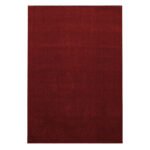 Kurzflor Teppich,  Unicolor - Einfarbig, Farbe Rot, Teppich für Wohnzimmer, Rücken aus Filz, Größe: 80 x 250 cm