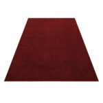 Kurzflor Teppich,  Unicolor - Einfarbig, Farbe Rot, Teppich für Wohnzimmer, Rücken aus Filz, Größe: 80 x 250 cm - Afbeelding 3