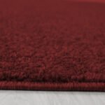 Kurzflor Teppich,  Unicolor - Einfarbig, Farbe Rot, Teppich für Wohnzimmer, Rücken aus Filz, Größe: 80 x 250 cm - Afbeelding 4