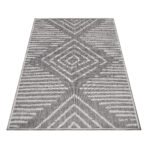 Outdoor Teppich,  Gestreift Design, Farbe Grau, Teppich für Terasse-Balkon-Küche, Rücken aus Polypropylen, Größe: 60 x 100 cm - Afbeelding 3