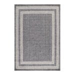 Outdoor Teppich,  Bordüre Design, Farbe Grau, Teppich für Terasse-Balkon-Küche, Rücken aus Polypropylen, Größe: 240 x 340 cm
