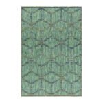 Outdoor Teppich,  Skandinavisches Design, Farbe Grün, Teppich für Terasse-Balkon-Küche, Rücken aus Polypropylen, Größe: 80 x 250 cm