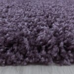 Hochflor Teppich,  Unicolor - Einfarbig, Farbe VIOLETT, Teppich für Wohnzimmer, Rücken aus Jute, Größe: 160 cm Rund - Afbeelding 2
