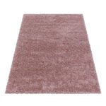 Hochflor Teppich,  Unicolor - Einfarbig, Farbe Rosa, Teppich für Wohnzimmer, Rücken aus Jute, Größe: 80 x 150 cm - Afbeelding 3