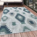 Outdoor Teppich,  Berber-Design, Farbe Blau, Teppich für Terasse-Balkon-Küche, Rücken aus Polypropylen, Größe: 200 cm x 290 cm - Afbeelding 2