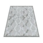 Outdoor Teppich,  Boho-Design, Farbe Grau, Teppich für Terasse-Balkon-Küche, Rücken aus Polypropylen, Größe: 140 x 200 cm - Afbeelding 3