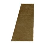 Hochflor Teppich,  Unicolor - Einfarbig, Farbe Gold, Teppich für Wohnzimmer, Rücken aus Jute, Größe: 80 x 250 cm