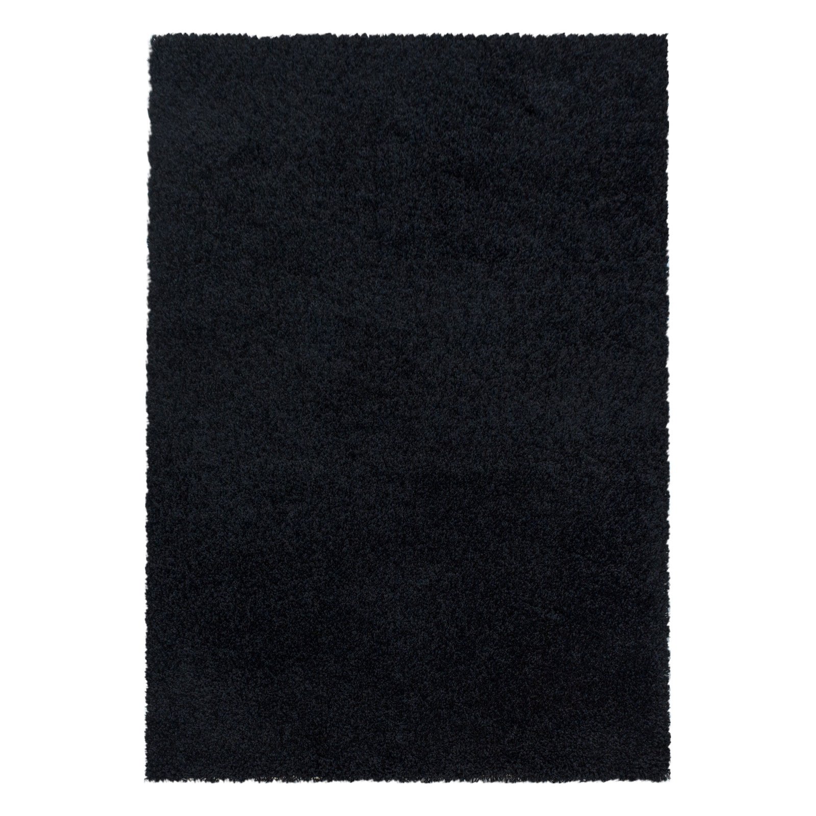 6062 Hochflor Teppich, Unicolor - Einfarbig, Farbe Schwarz, Teppich für Wohnzimmer, Rücken aus Jute, Größe: 80 x 150 cm - Afbeelding 1