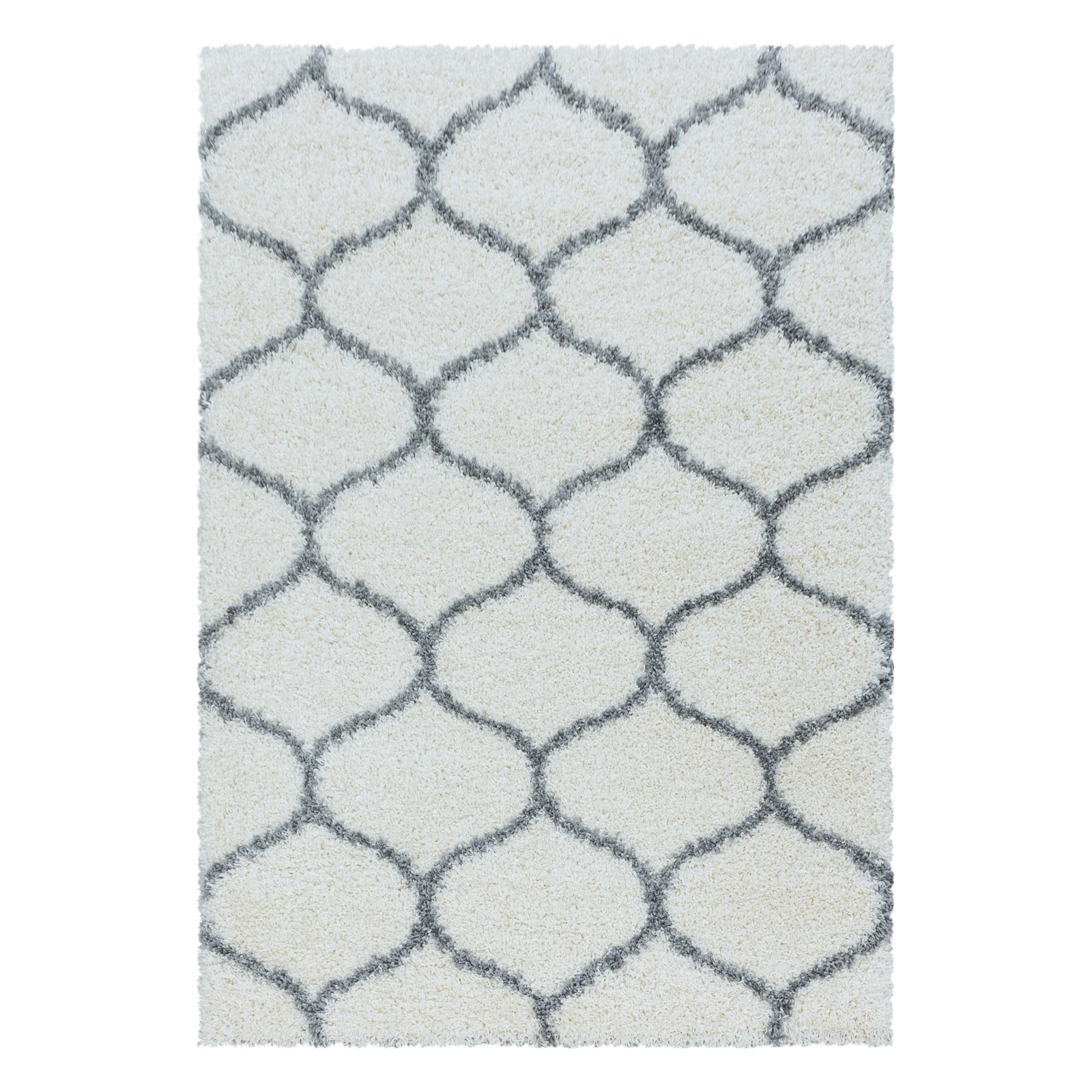 6115 Hochflor Teppich, Skandinavisches Design, Farbe Creme, Teppich für Wohnzimmer, Rücken aus Jute, Größe: 240 x 340 cm - Afbeelding 1