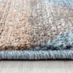 Kurzflor Teppich, Quadrate und Halbkreise Design, Farbe Braun, Teppich für Wohnzimmer, Rücken aus Jute, Größe: 160 cm x 230 cm - Afbeelding 4