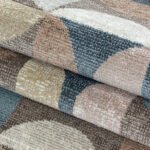 Kurzflor Teppich, Quadrate und Halbkreise Design, Farbe Braun, Teppich für Wohnzimmer, Rücken aus Jute, Größe: 160 cm x 230 cm - Afbeelding 6