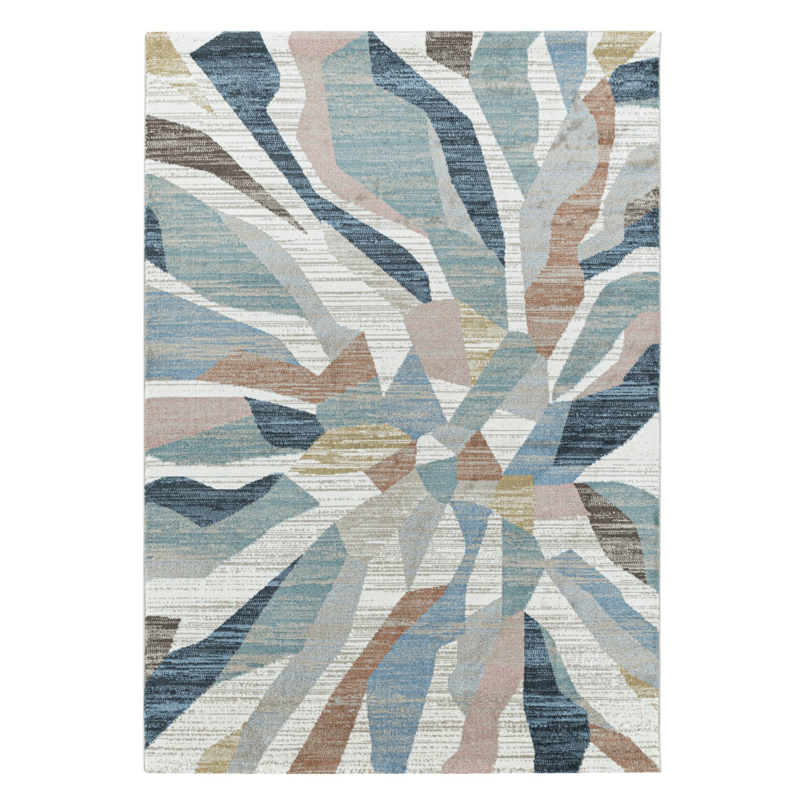 6196 Kurzflor Teppich, Abstrakt Design, Farbe Multi, Teppich für Wohnzimmer, Rücken aus Jute, Größe: 200 cm x 290 cm - Afbeelding 1