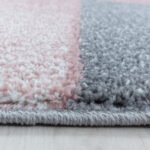 Kurzflor Teppich, Abstrakt Design, Farbe Rosa, Teppich für Wohnzimmer, Rücken aus Jute, Größe: 240 x 340 cm - Afbeelding 4