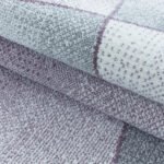 Kurzflor Teppich, Abstrakt Design, Farbe Violett, Teppich für Wohnzimmer, Rücken aus Jute, Größe: 240 x 340 cm - Afbeelding 6