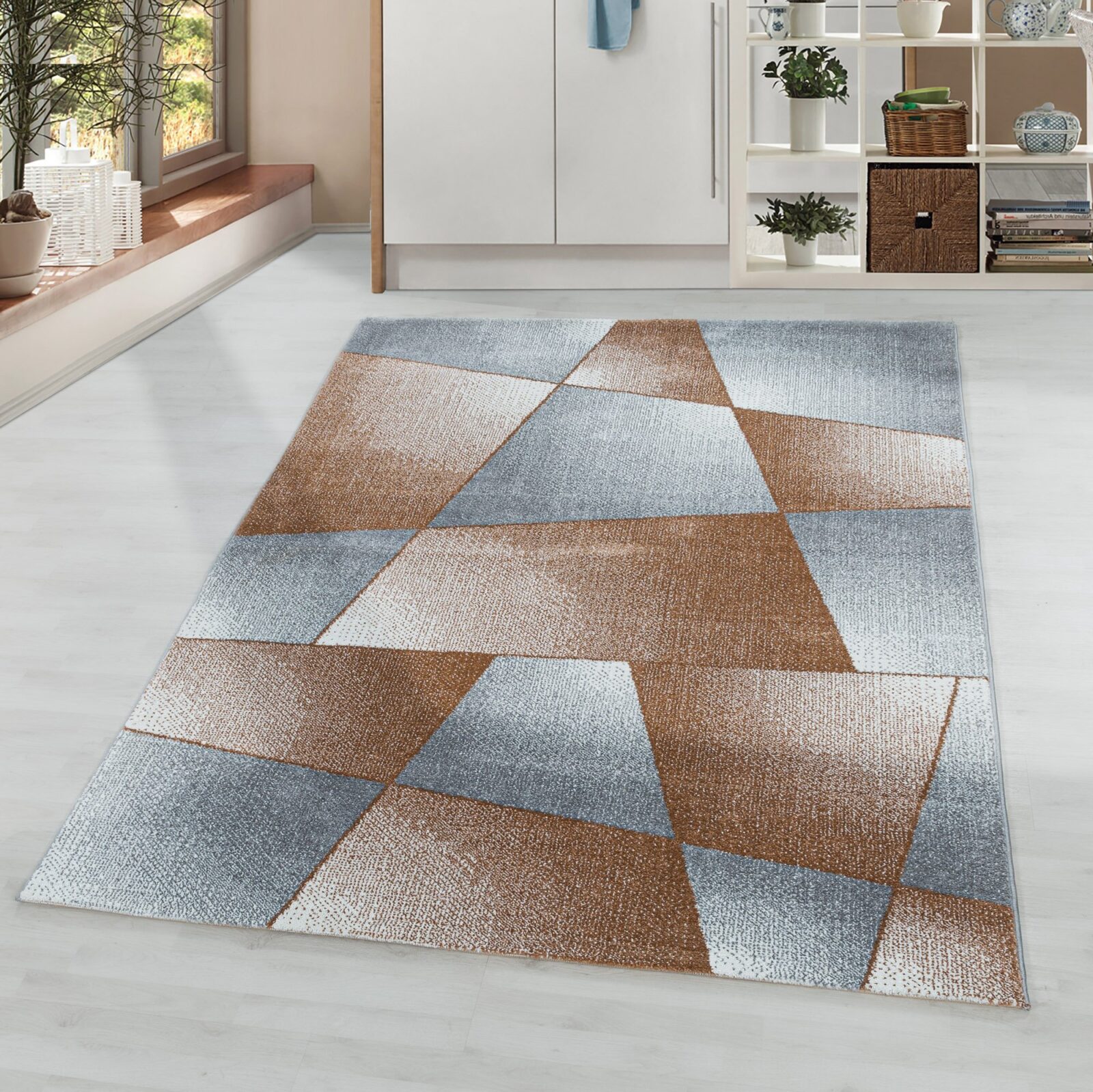 Rio Kortpolig vloerkleed Abstract – Koper (4603)