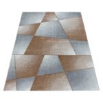 Kurzflor Teppich, Abstrakt Design, Farbe Kupfer, Teppich für Wohnzimmer, Rücken aus Jute, Größe: 200 cm x 290 cm - Afbeelding 3