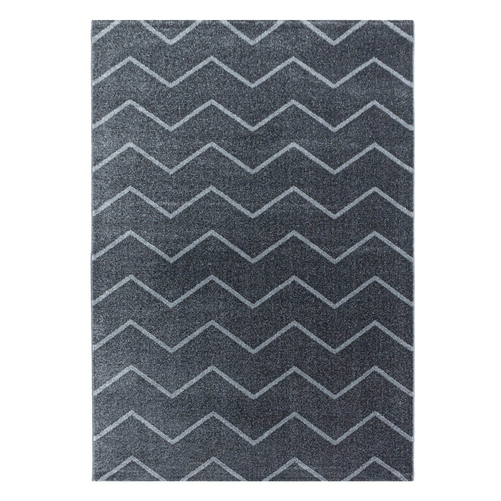 6300 Kurzflor Teppich, Chevron-Design, Farbe Grau, Teppich für Wohnzimmer, Rücken aus Jute, Größe: 140 x 200 cm - Afbeelding 1