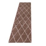 Kurzflor Teppich, Chevron-Design, Farbe Kupfer, Teppich für Wohnzimmer, Rücken aus Jute, Größe: 80 x 250 cm