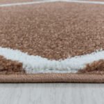 Kurzflor Teppich, Chevron-Design, Farbe Kupfer, Teppich für Wohnzimmer, Rücken aus Jute, Größe: 80 x 250 cm - Afbeelding 2