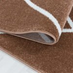 Kurzflor Teppich, Chevron-Design, Farbe Kupfer, Teppich für Wohnzimmer, Rücken aus Jute, Größe: 80 x 250 cm - Afbeelding 3